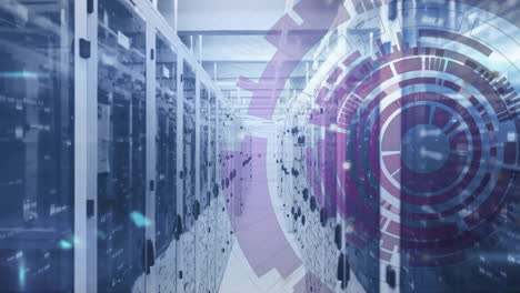 Animation-Des-Umfangs-Und-Der-Datenverarbeitung-über-Computerserver
