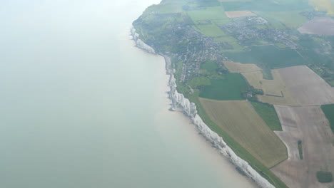 picturesque view from above of the white cliffs of dover in kent, england