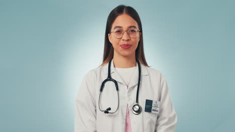 Mujer-De-Estudio,-Doctora-Y-Pensando-En-Medicina