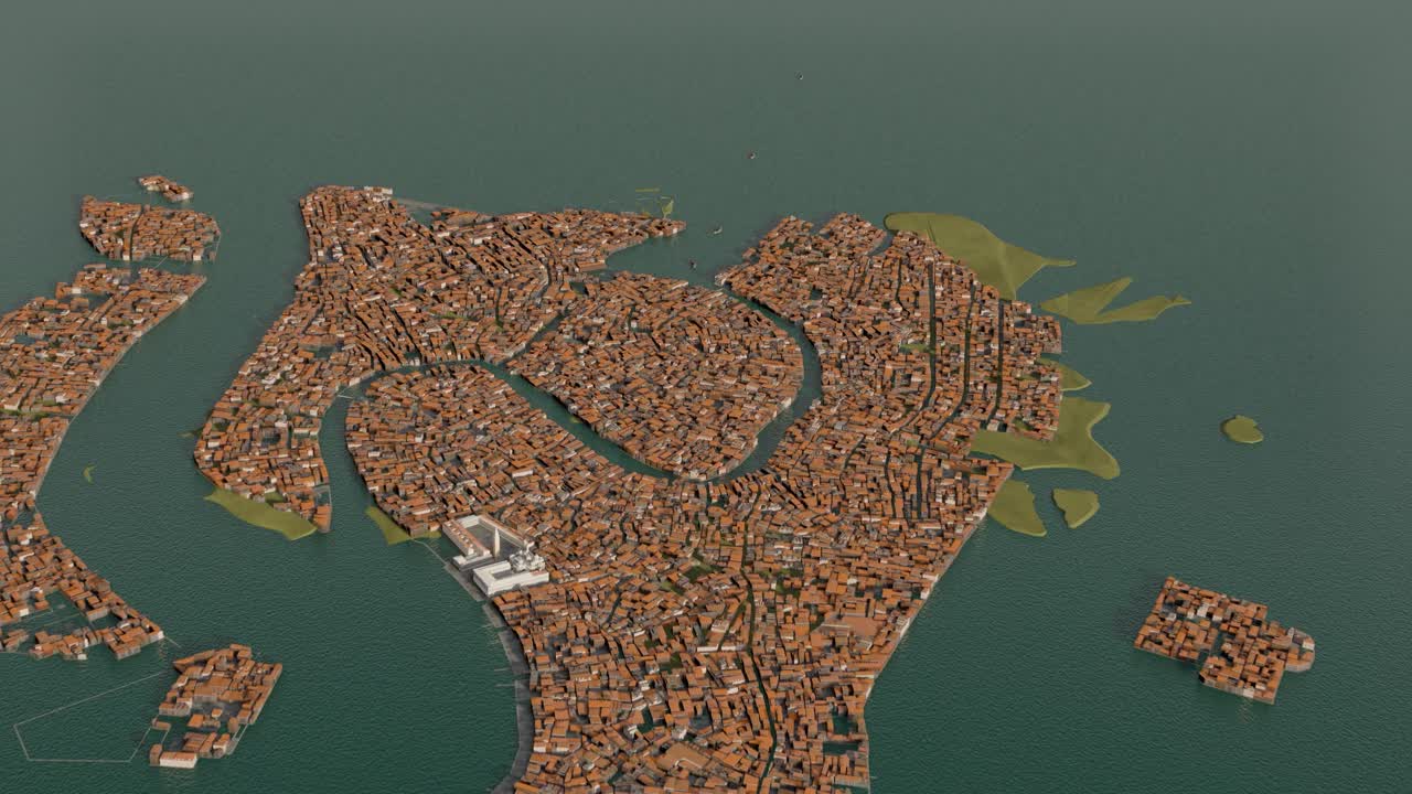 Aerial View of Venice: A 3D Model of the Historic City