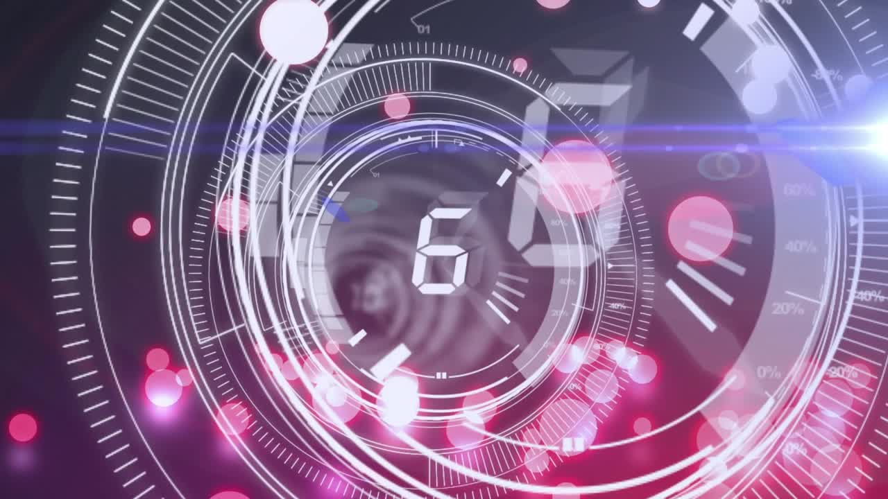 Animation of countdown over falling spots