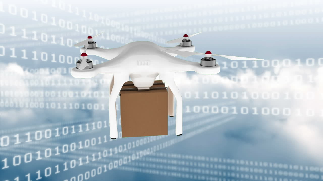 Dron volando en el cielo