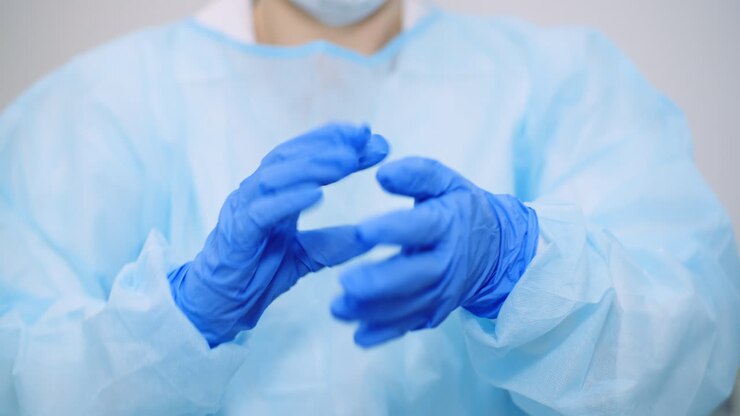 Doctor Pulls Off Protective Gloves Coronavirus Covid 19 Concept 