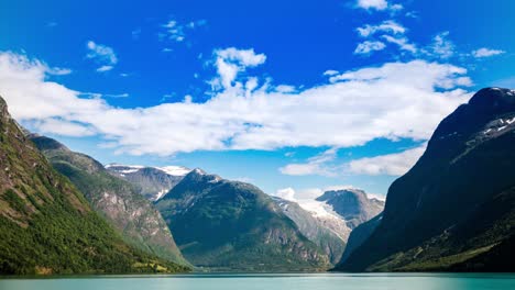 lovatnet lake beautiful nature norway timelapse.