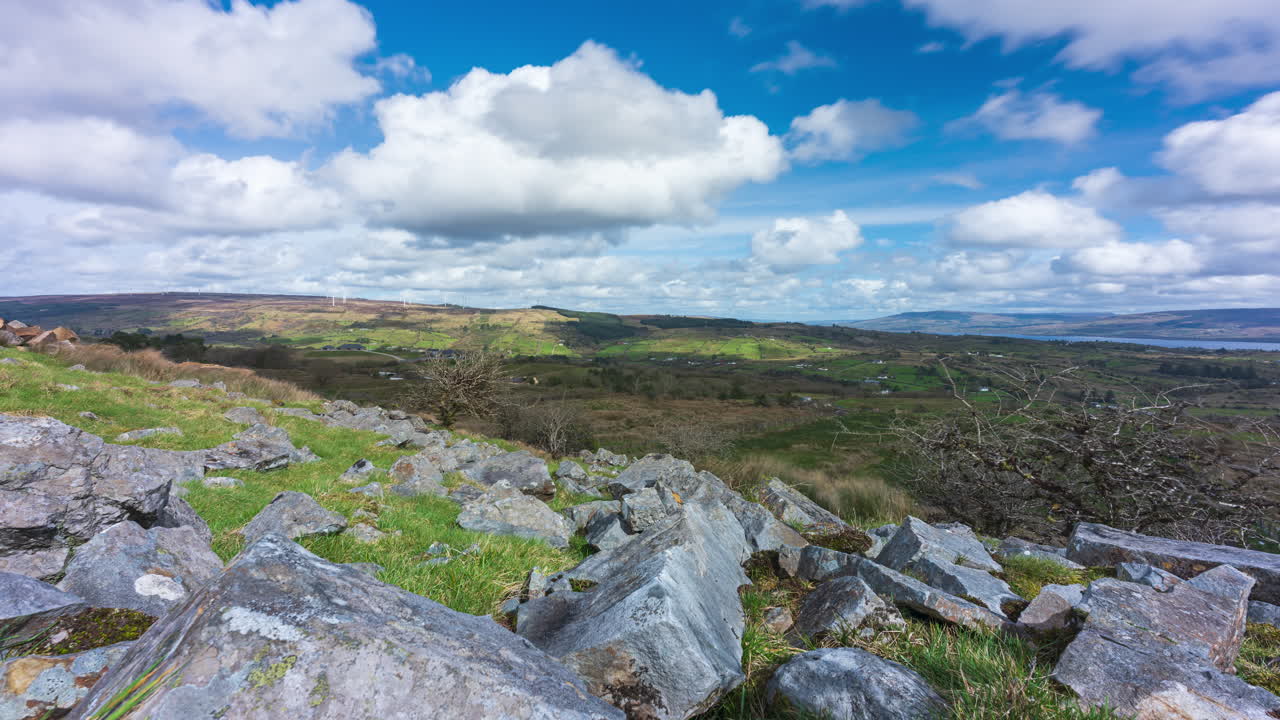 Scenic Landscape with Rocks and Clouds