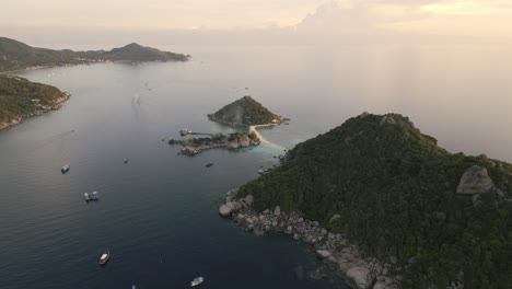 aerial landscape, nang yuan thailand's gulf island in blue sea calm water travel at southeast asia, koh tao island