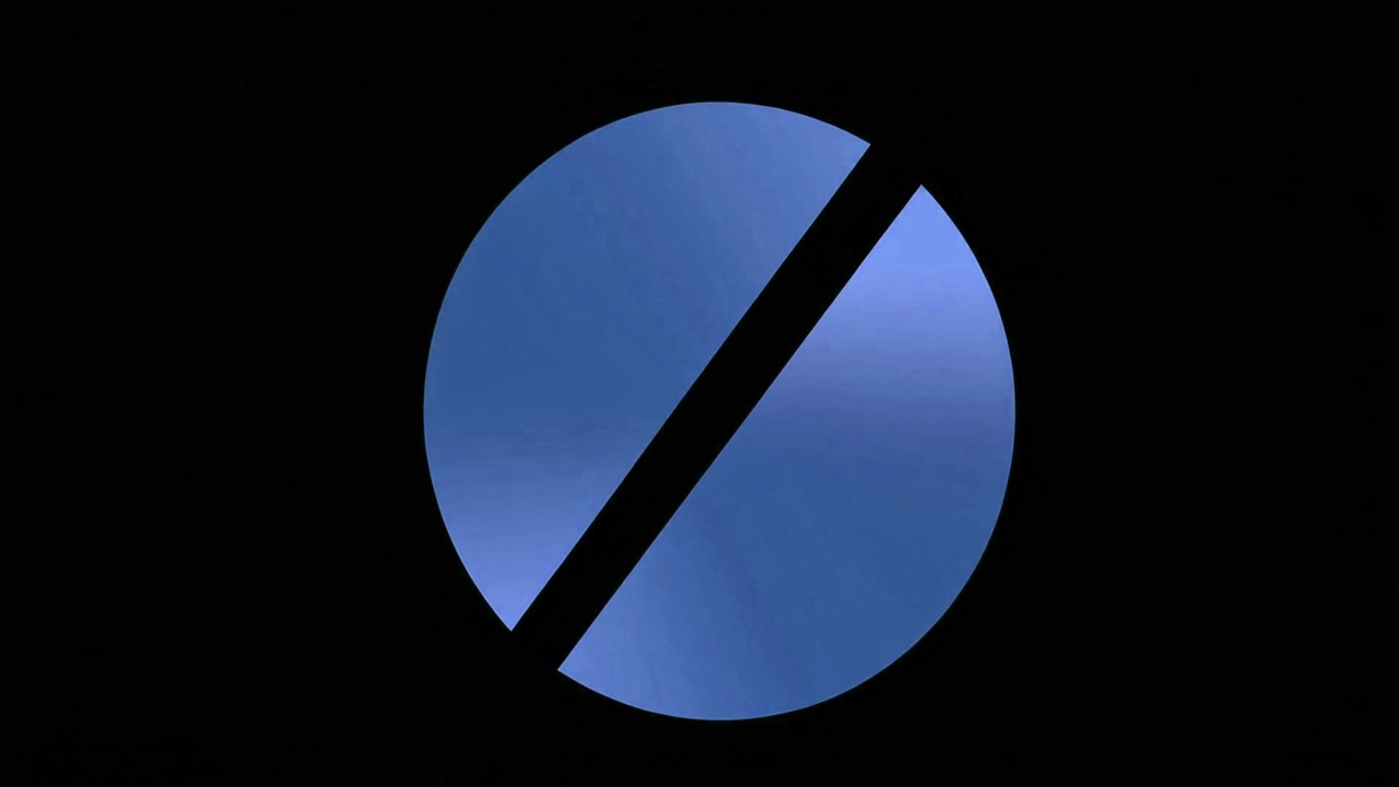 Abstract Blue Circle Animation Transforming into a Diagonal Line
