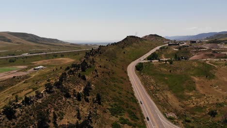 a drove shot over the hogsback, golden colorado