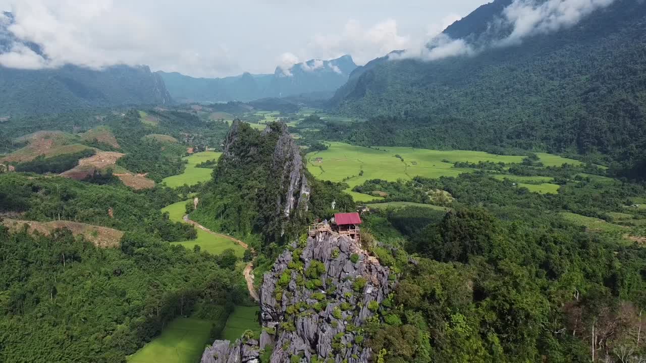 Panoramic view from the breathtaking Nam Xay Viewpoint in Naka, Laos