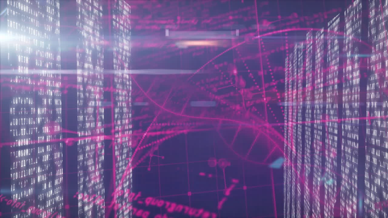 Animating digital data streams over server racks in data center network connections