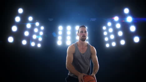 young man playing basketball