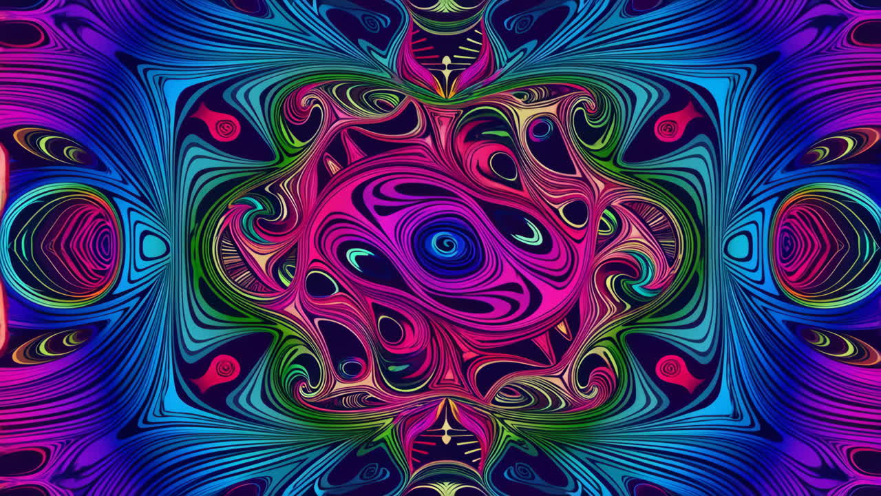 Vibrant Psychedelic Kaleidoscopic Swirls