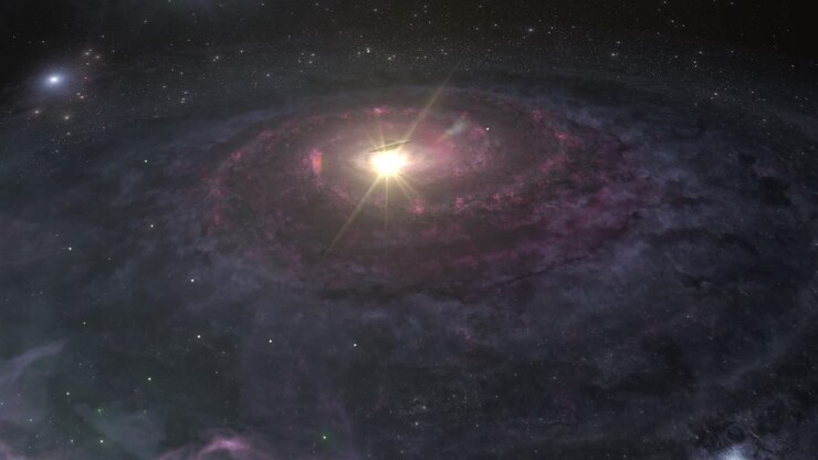 Astronave aliena in una galassia