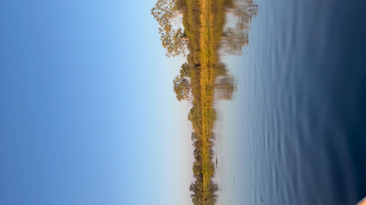 Vertical Canoeing on mokoro in Botswana on Okavango Delta
