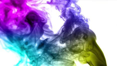abstracto humo o vapor de ácido tóxico se mueve sobre un fondo blanco