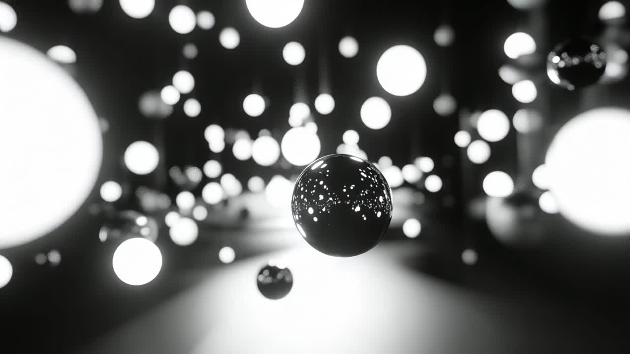 Abstract Black and White Sphere Background