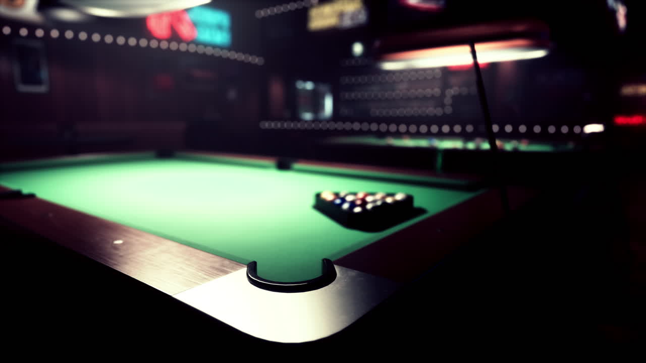 Table de billard dans un bar