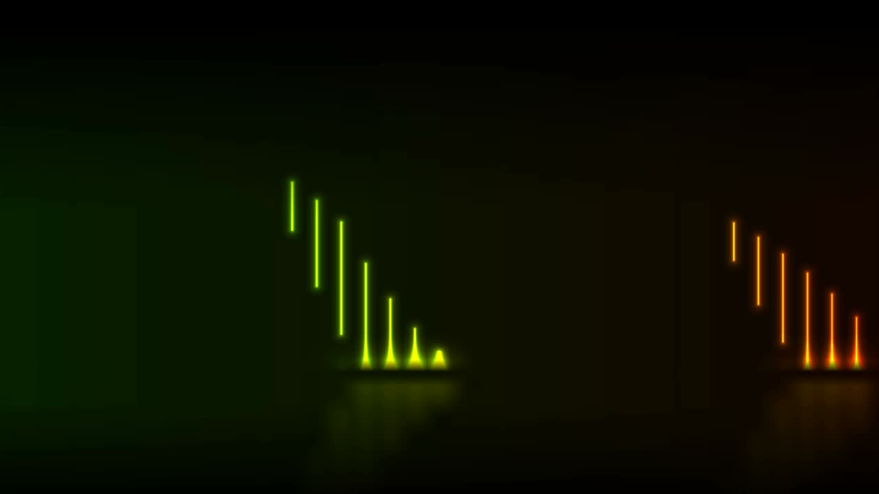 Green orange neon laser lines technology modern motion background