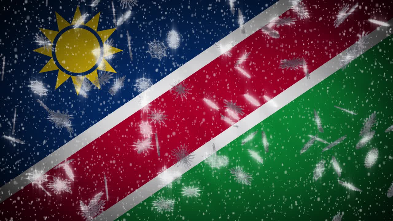 나미비아의 발은 눈이 내리는, 새해와 크리스마스 배경,