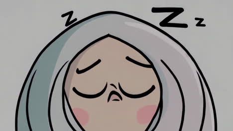 cute cartoon character sleeping with zzz