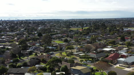 aerial orbital over suburb of belmont geelong, australia