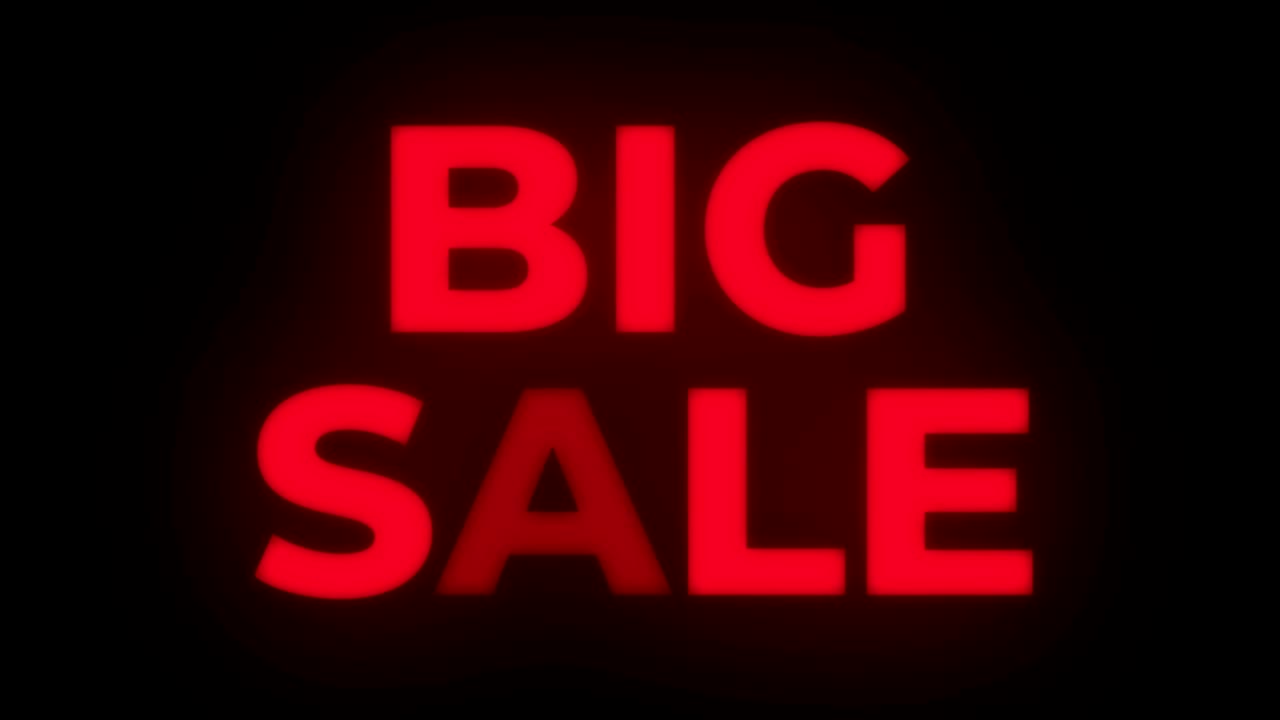 gran ciclo promocional de exhibición de texto parpadeante de venta.
