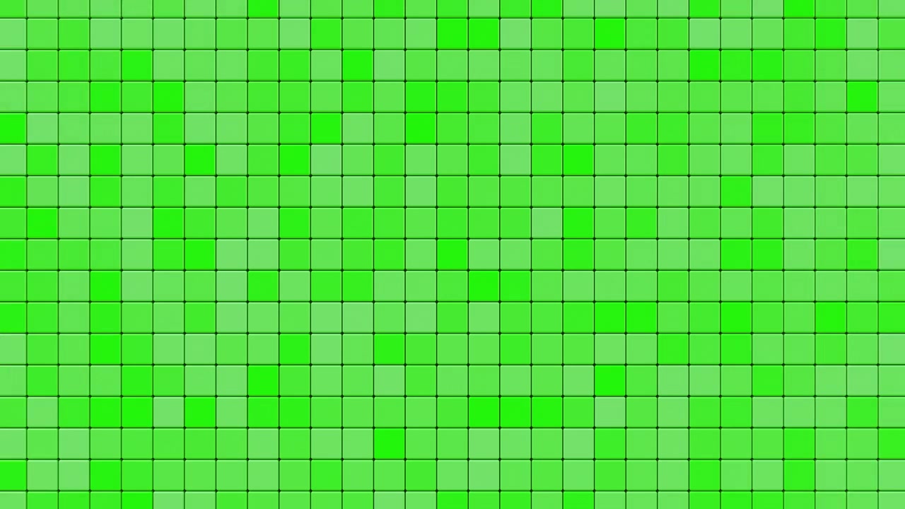 Bright Green Geometric Cube Burst Forming Circular Structure. Looped 3D rendering
