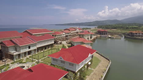 Aerial-Footage-Of-Old-Houses-In-Las-Casas-Filipinas-De-Acuzar