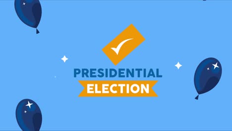 presidential election lettering celebration animation