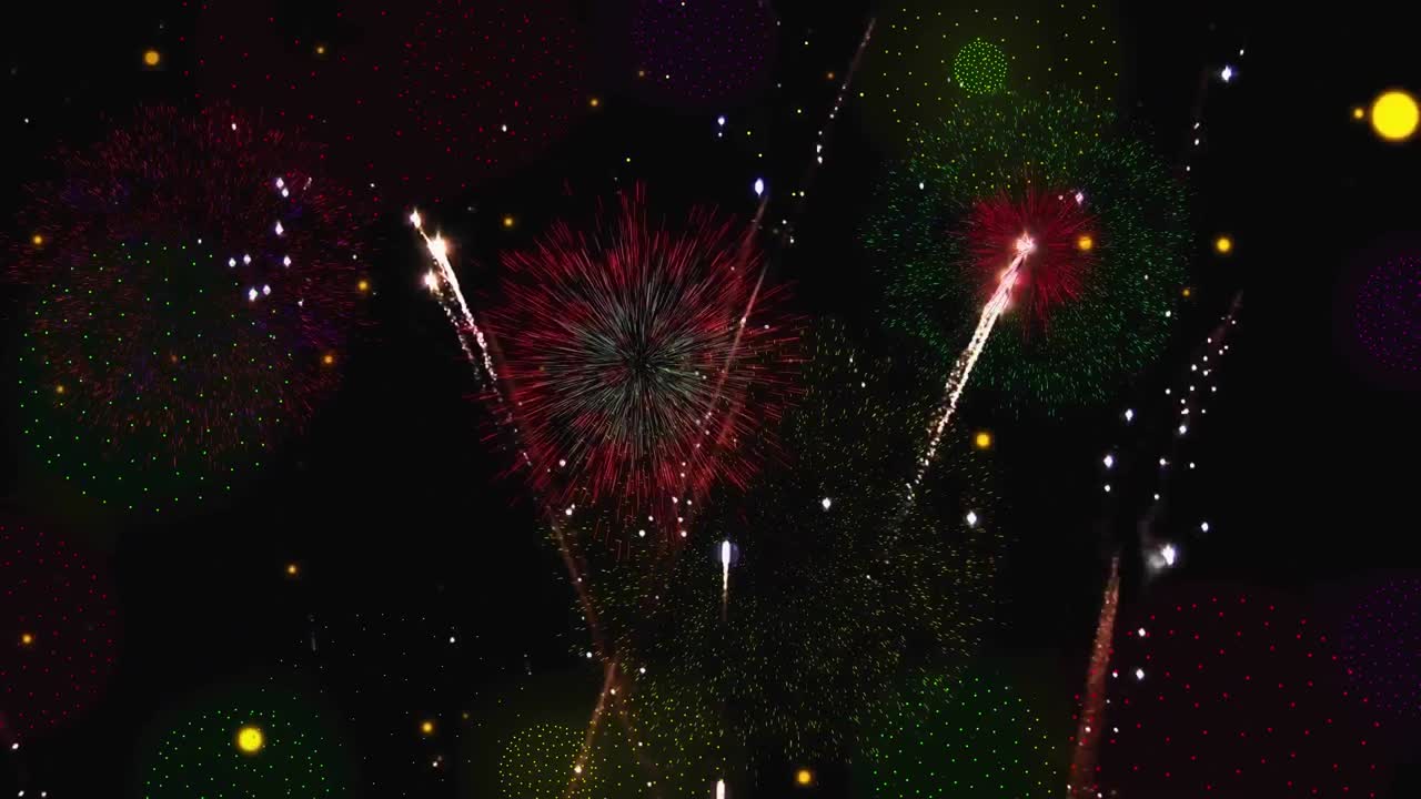 animación de fuegos artificiales sobre un fondo negro