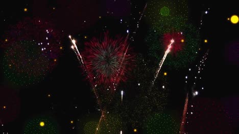 animación de fuegos artificiales sobre un fondo negro