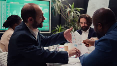 marketing team working on corporate branding and reputation management strategies