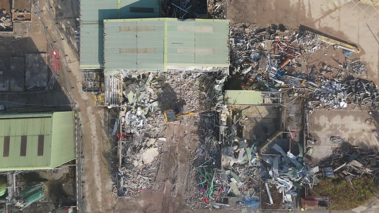 Chemical plant industrial demolition project. Decommissioning and demolition, removal and disposal of asbestos storage equipment, buildings and structural steelwork. Enviromental and global pollution