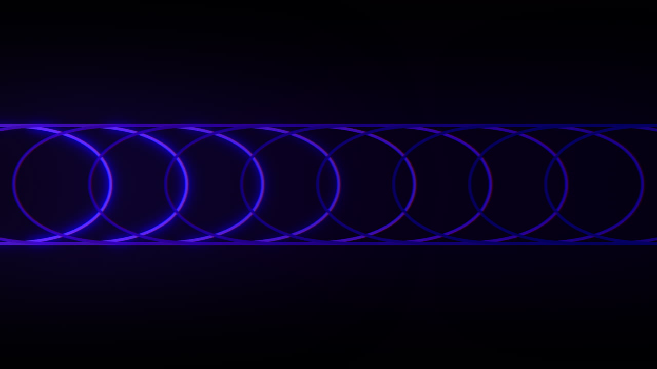 미래의 원 디자인과 함께 네온 파란 빛