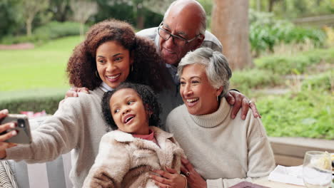 multi-generational family taking a fun selfie together