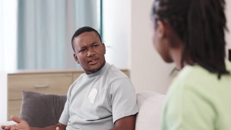 Drama,-argument-or-fighting-black-couple-on-sofa