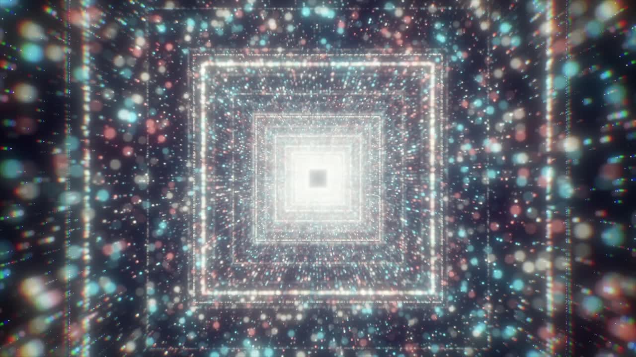 빛나는 불빛으로 추상적인 터널