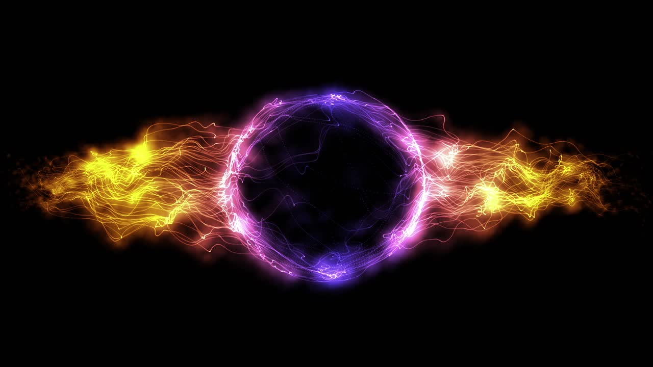 Sfera di energia a plesso astratta. Sfera magica astratta con molecole
