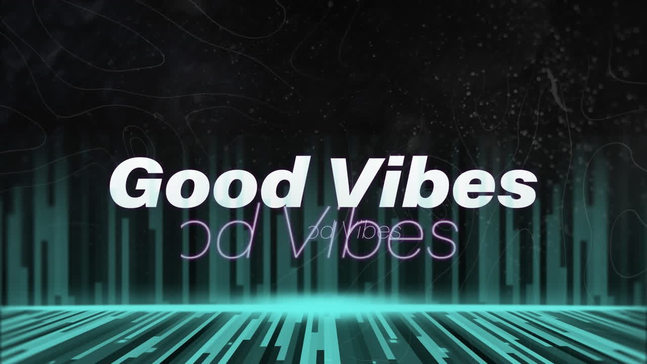แอนิเมชันข้อความ "global vibes" บนพื้นหลังสีดำ