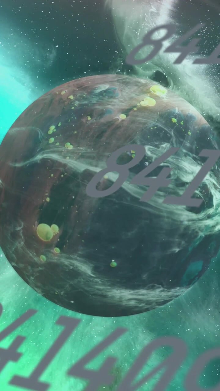 Animation of multiple changing numbers against planet in space