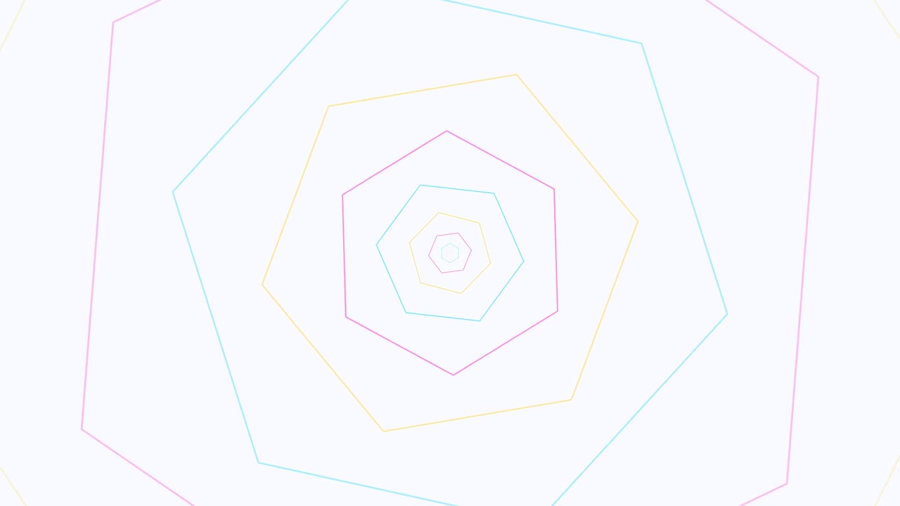 Abstract Animation of Rotating Colorful Hexagonal Lines