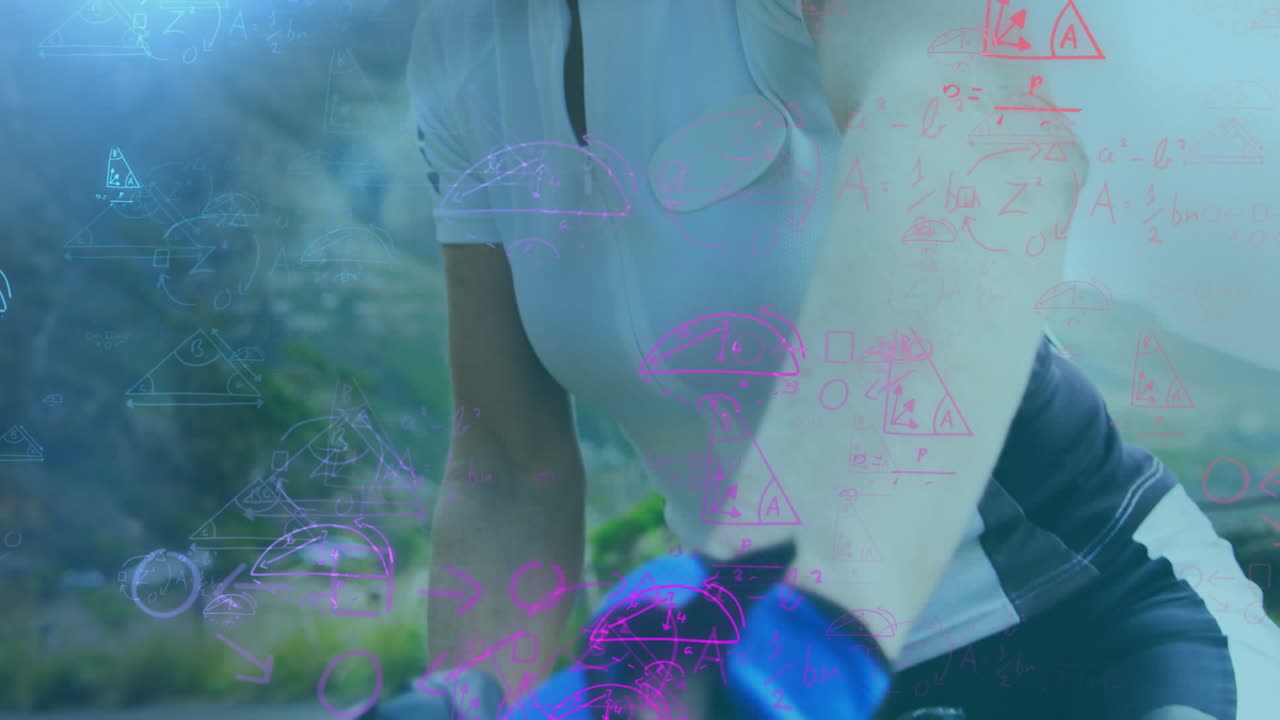 ecuaciones matemáticas y diagramas contra el ciclismo femenino