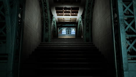 dark staircase leading up to a doorway