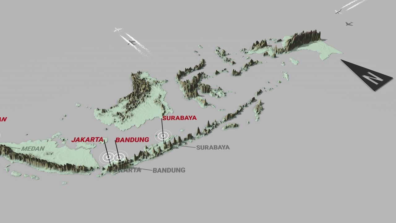 3d 지형 지도 인도네시아