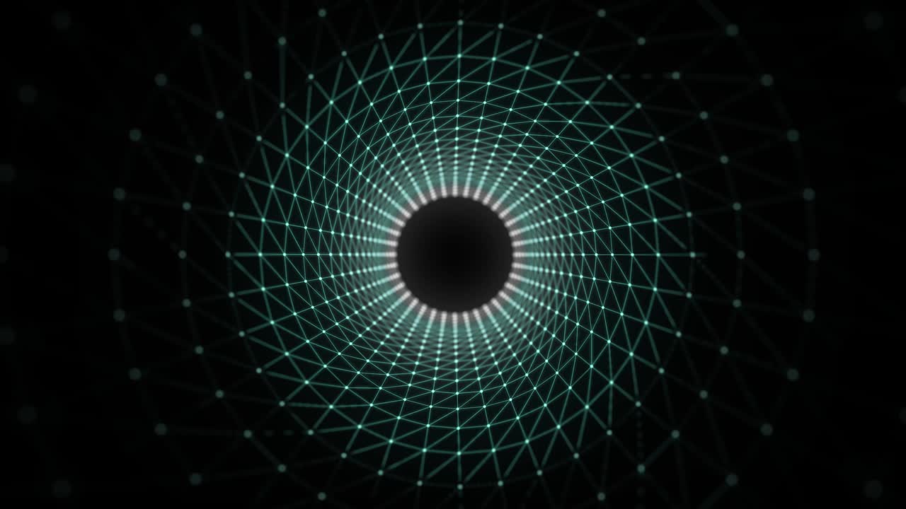 puntos circulares abstractos fondo de movimiento del túnel 4k