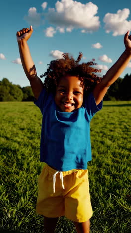 happy child playing outdoors