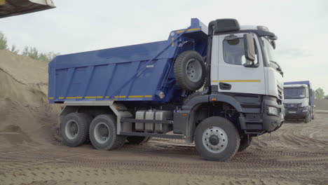 dump truck at a construction site