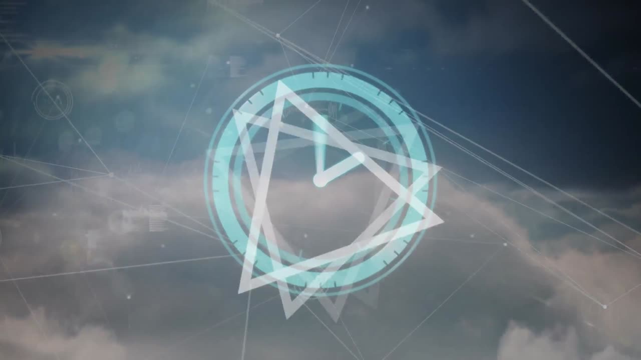 삼각형, 시계 및 연결 네트워크의 애니메이션