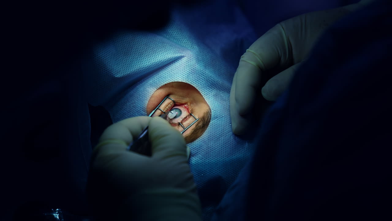 The operation on the eye. Cataract surgery