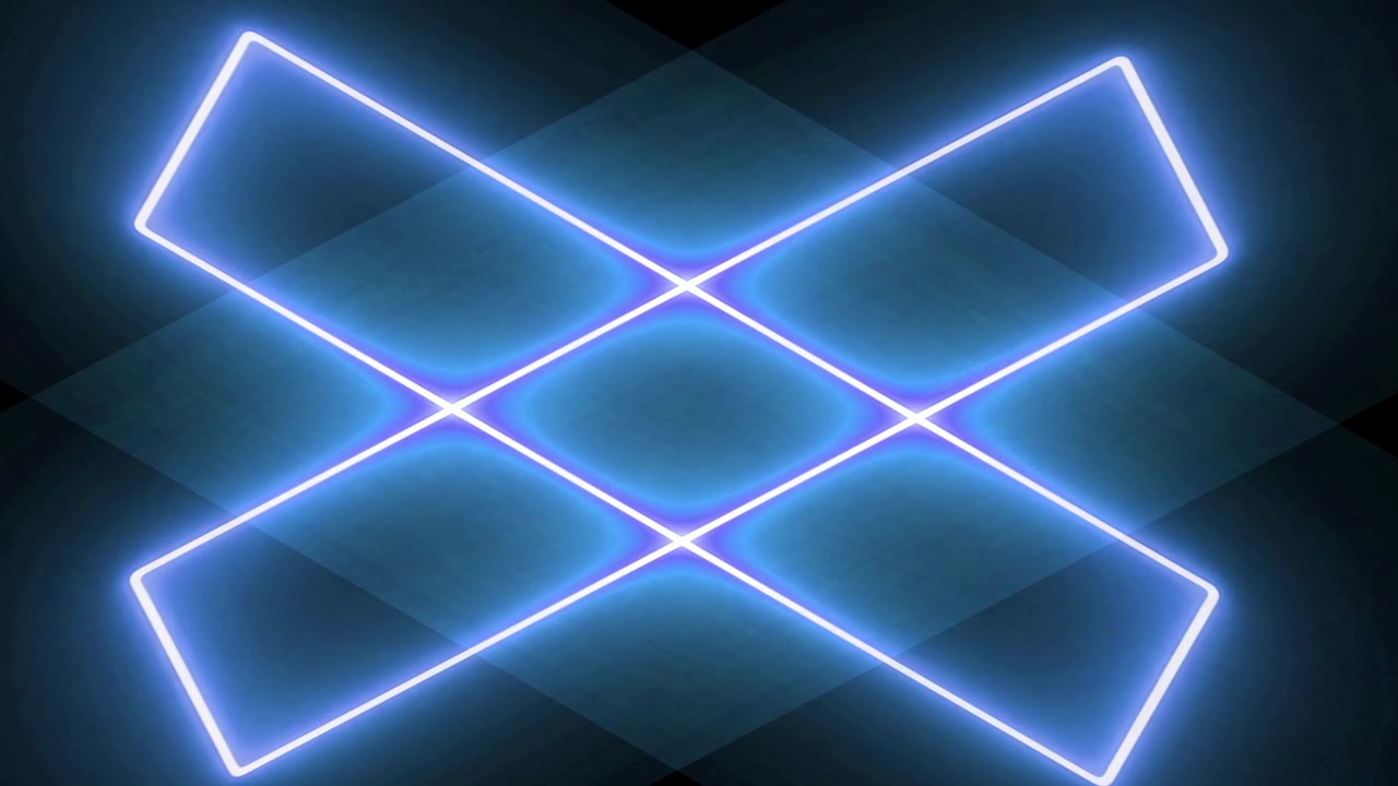 Abstract Glowing Blue Neon Rectangles Forming a Grid Pattern